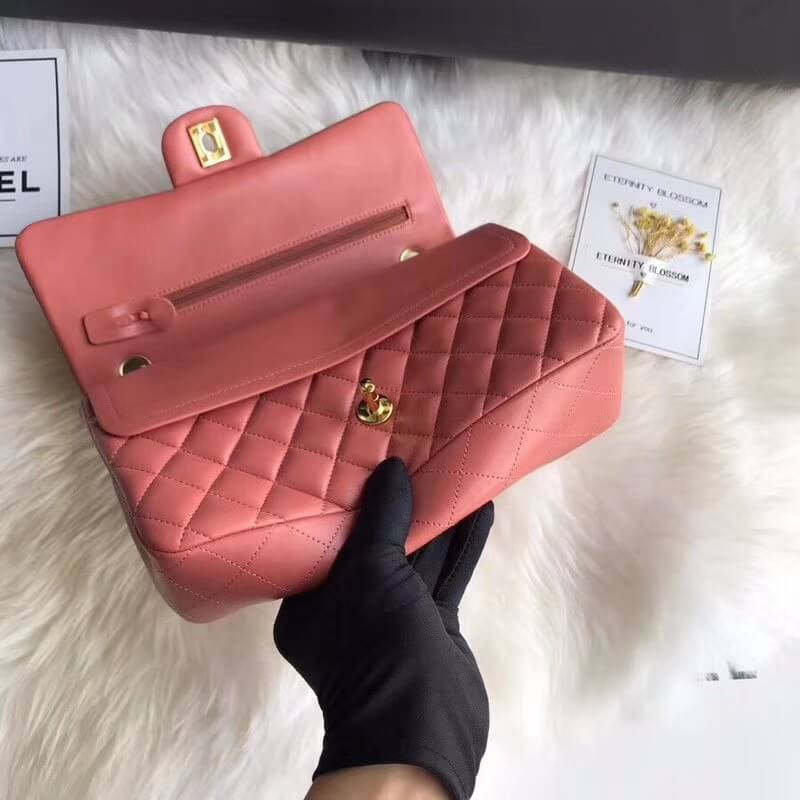 Replica Chanel 1112 Rose Quartz Medium Size 2.55 Lambskin Leather Flap Bag