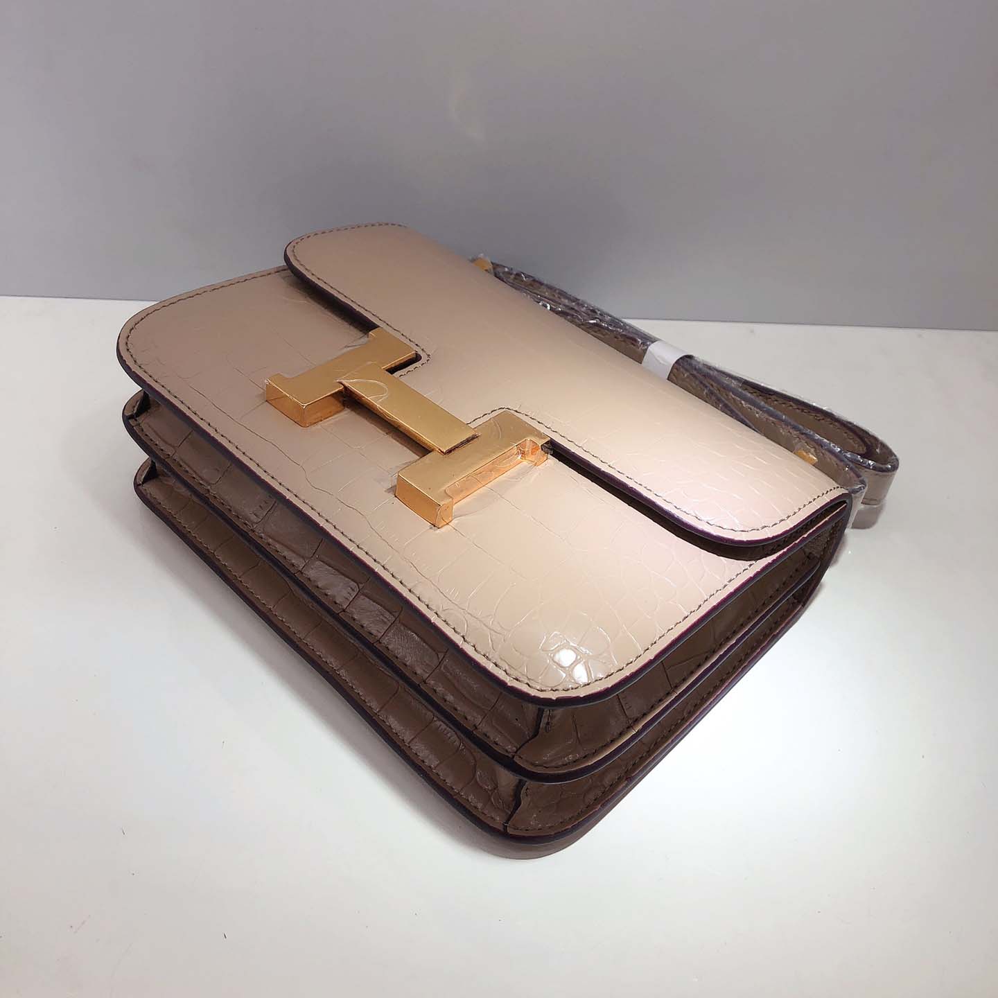 Replica Hermes Constance Crocodile Leather Pattern Cross Body Bag