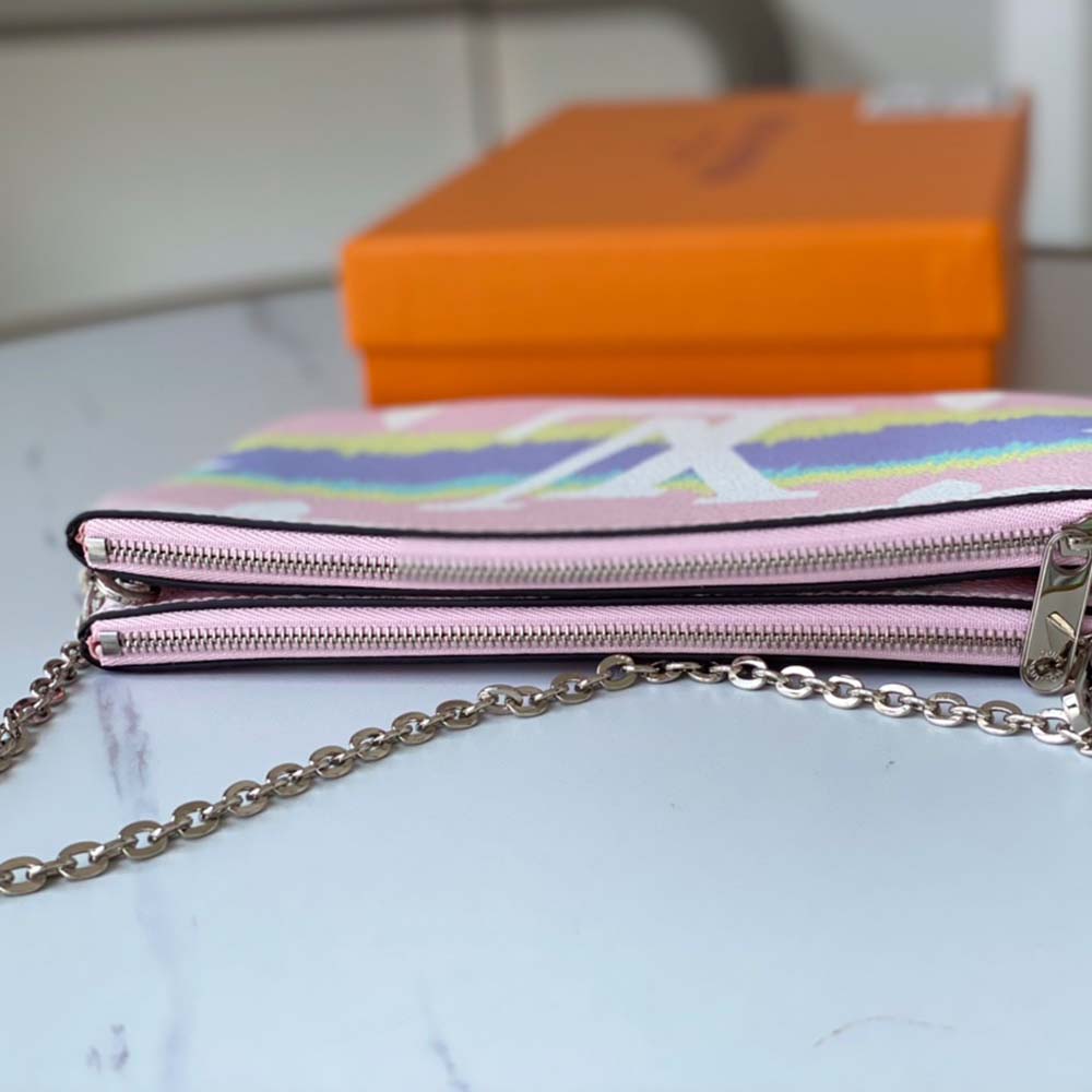 Replica Louis Vuitton Escale Double Zip Pochette M80787 Pink/Red/Blue