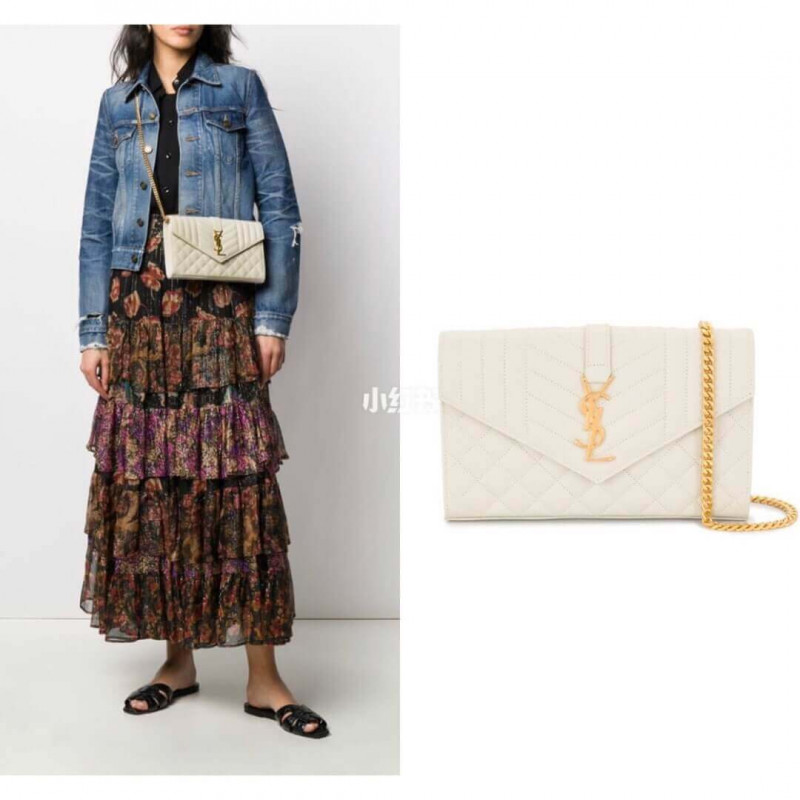 Replica Ysl Saint Laurent Monogram Chain Wallet In Mix Matelasse Grain Leather 620280