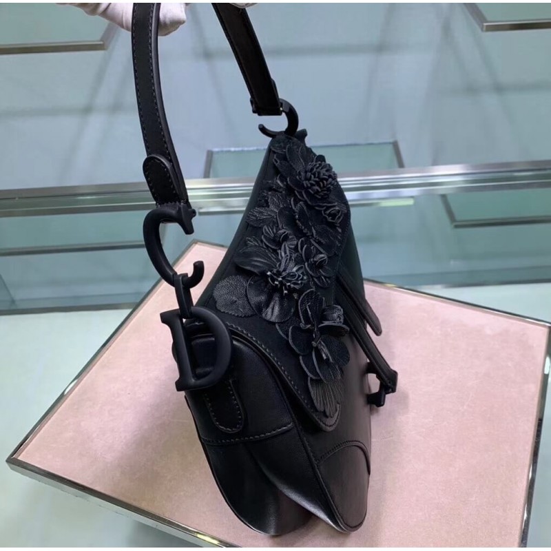 Replica Christian Dior Embroidered Flowers Saddle Bag M0446