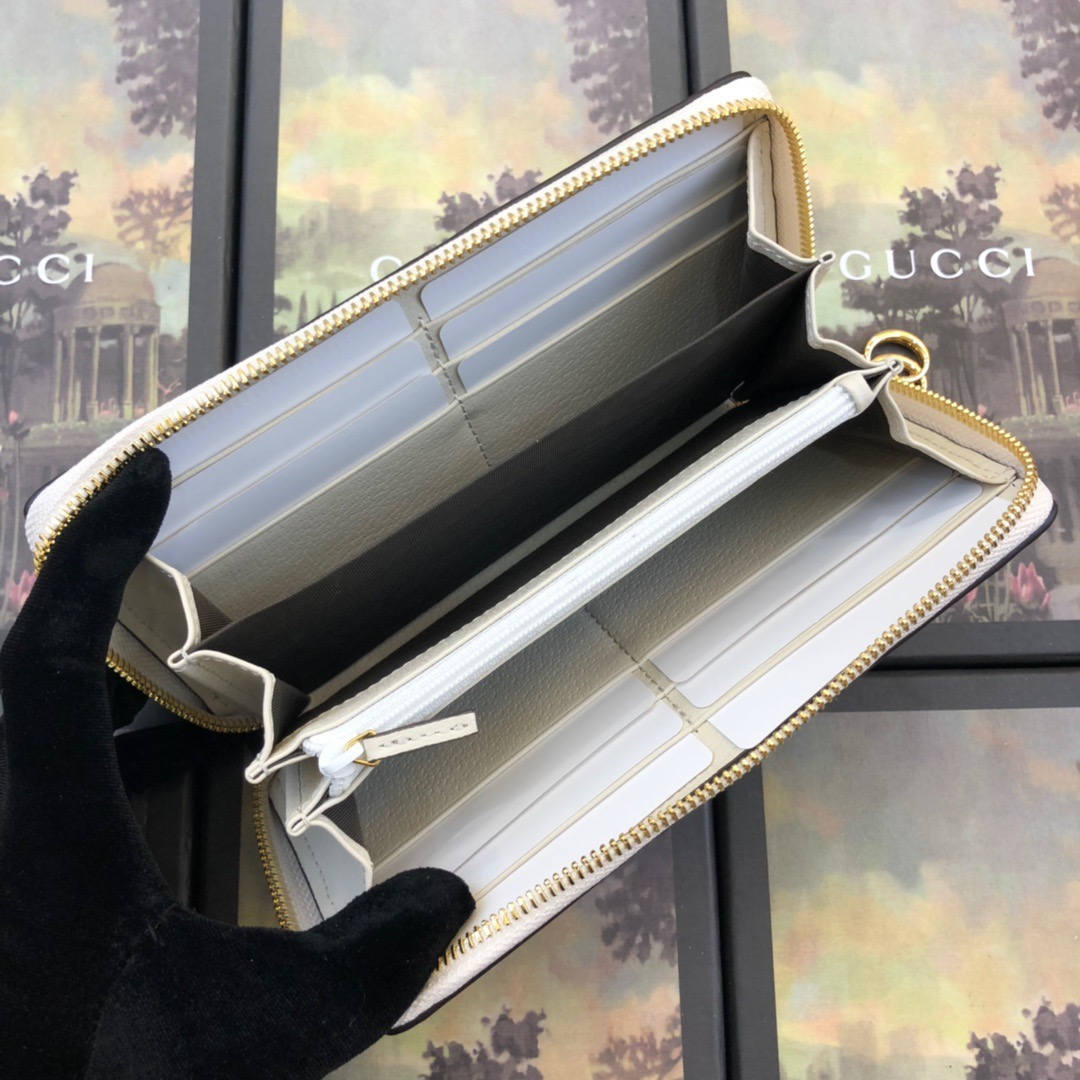 Replica Gucci Ophidia Zip Around Wallet Black/White