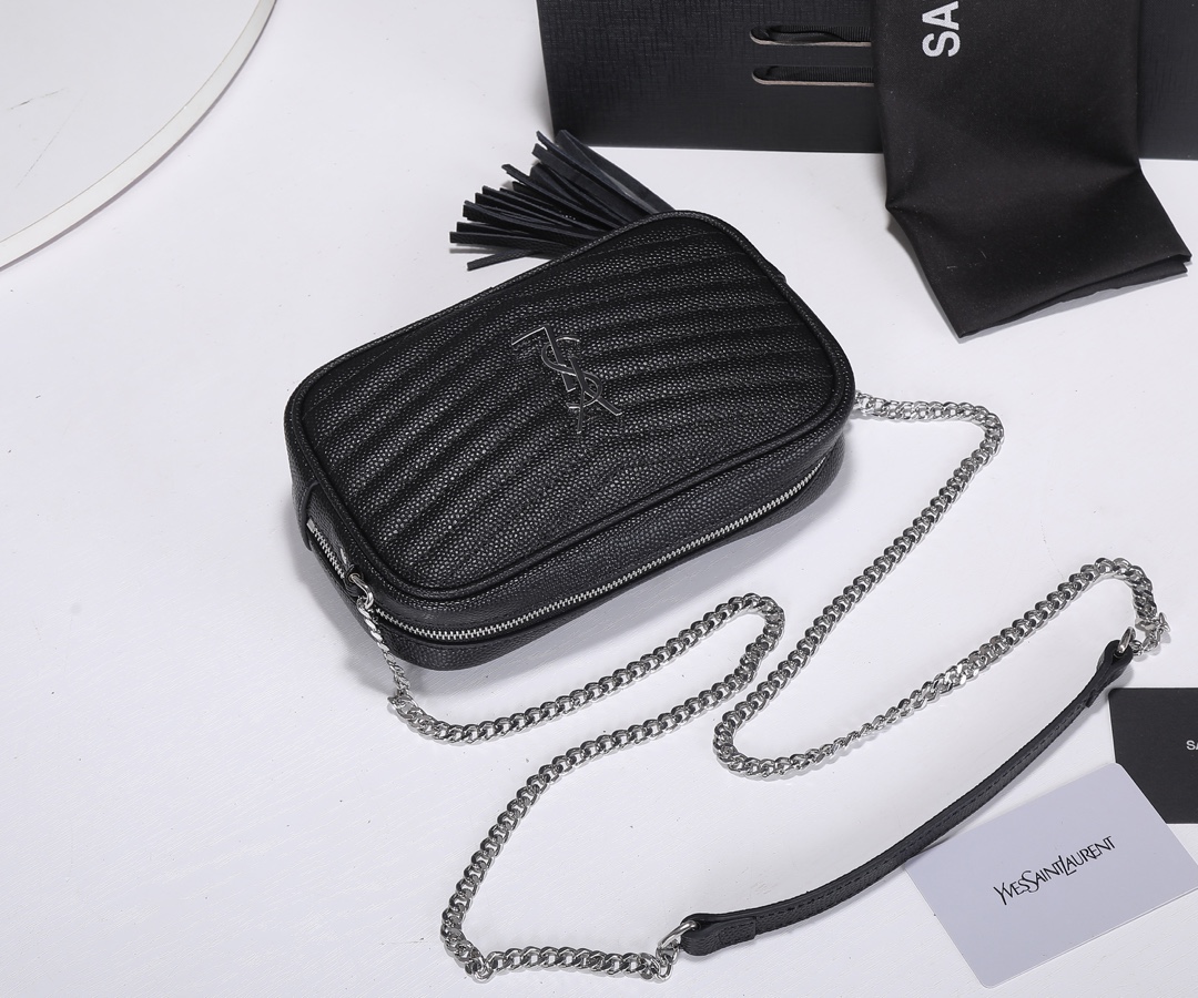Replica Ysl Lou Mini Bag Black/Silver Hardware