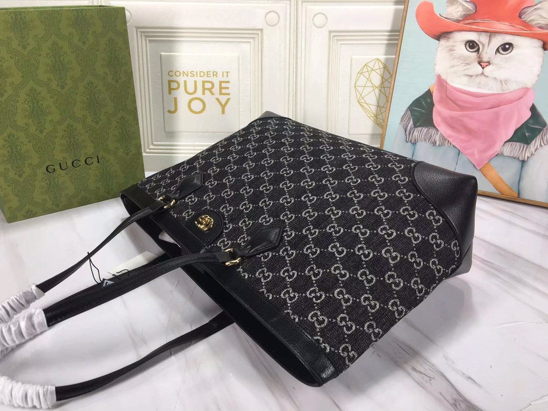 Replica Gucci Ophidia Medium Tote With Web- Black