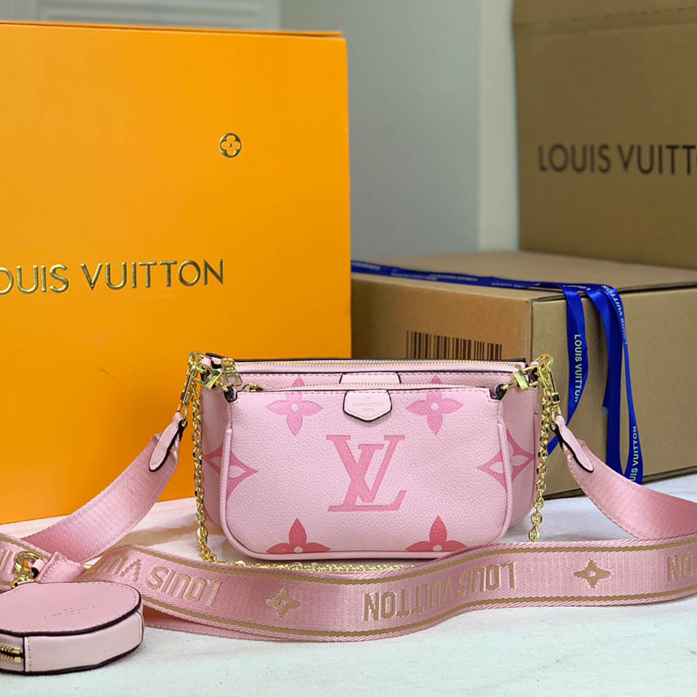 Replica Louis Vuitton Multi Pochette Accessoires-M44823 Pink/Blue/Beige