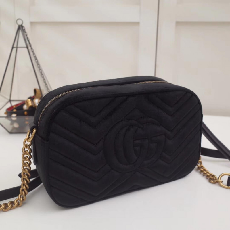 Replica Gucci Gg Marmont Velvet Small Shoulder Bag 447632