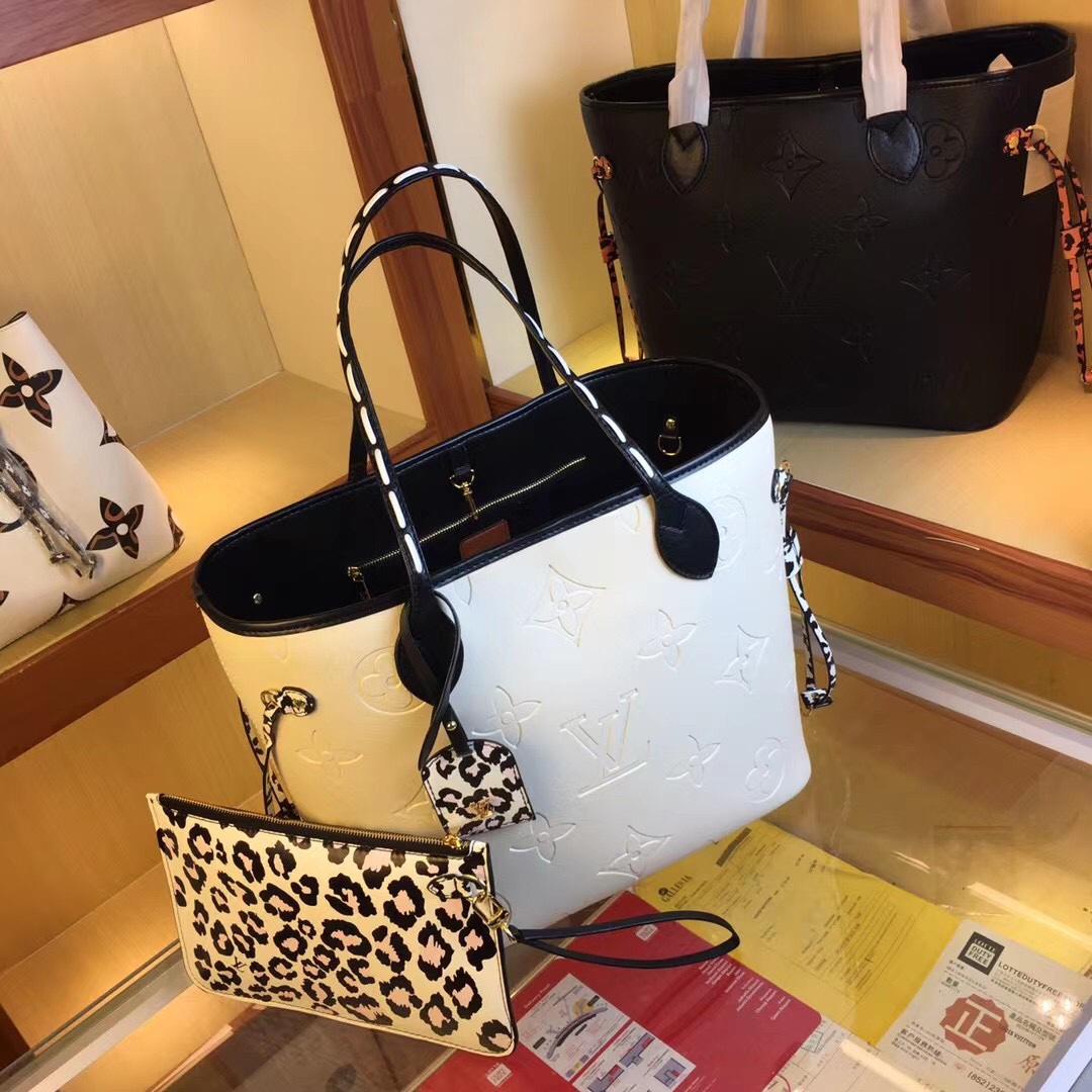 Replica Louis Vuitton Neverfull Mm Tote Black/White