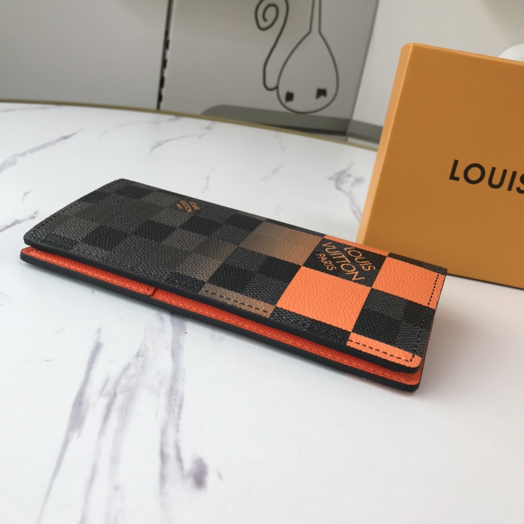 Replica Louis Vuitton Brazza Wallet N40415 White/Blue/Orange