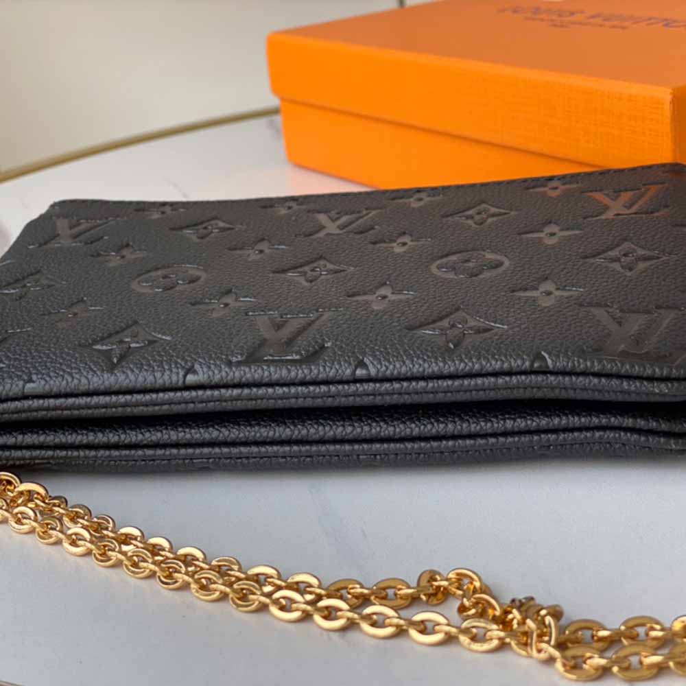 Replica Louis Vuitton Aaa- Double Zip Pochette M68568 Black/Blue