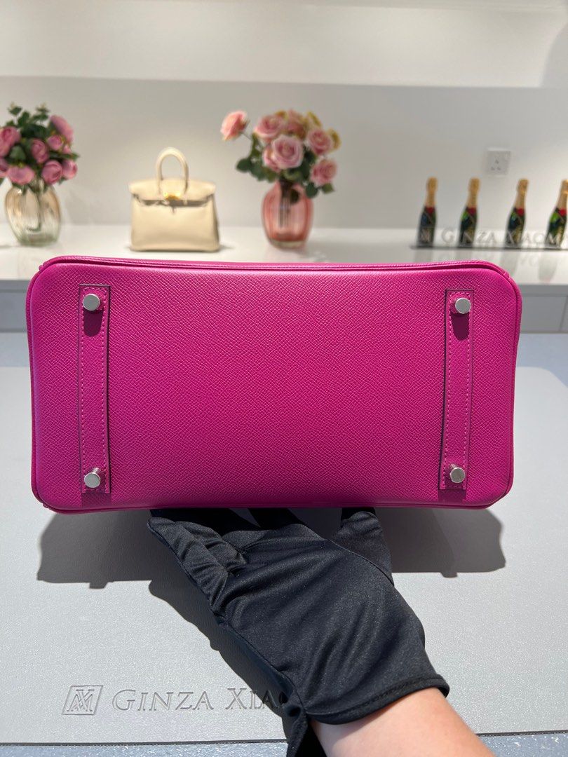 HERMES BIRKIN 30 Togo leather Rose purple A Engraving Hand bag 600030105 HERMES BIRKIN 30 Togo