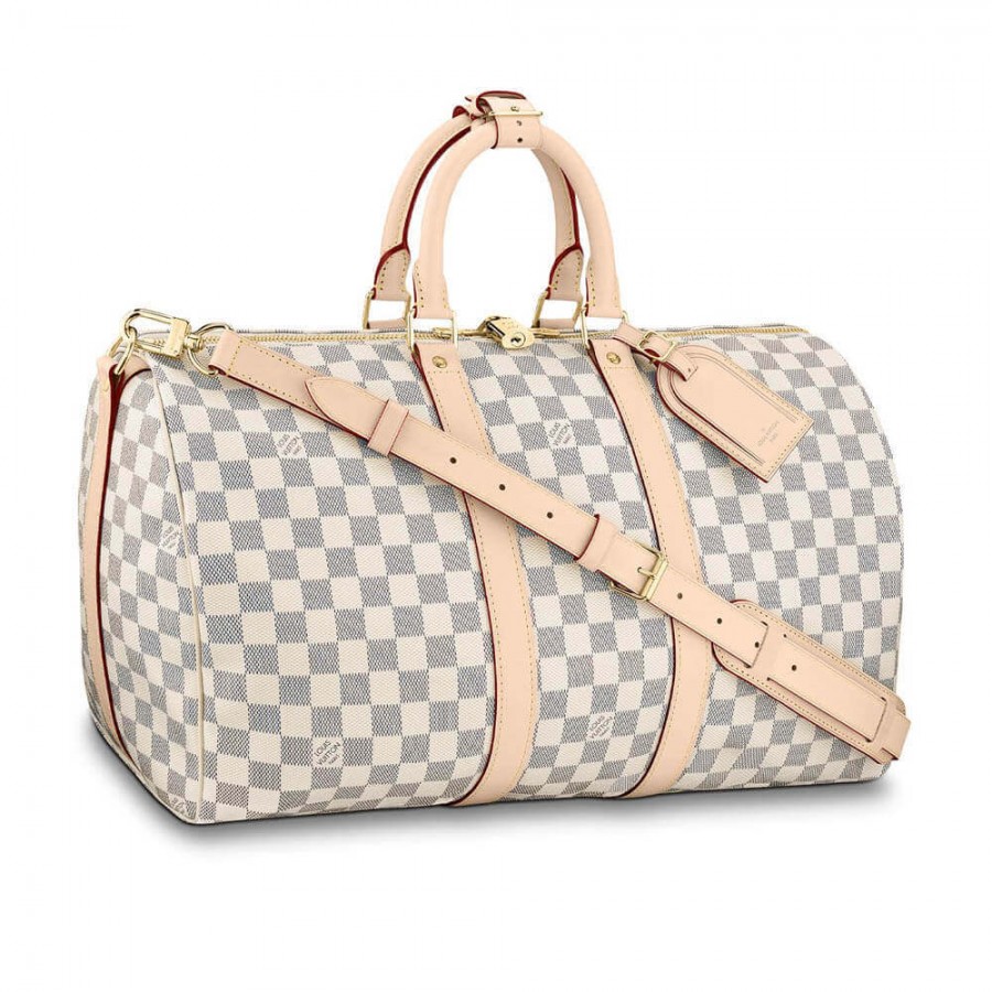 Replica Louis Vuitton Damier Azur Keepall Bandouliere 50 N41427