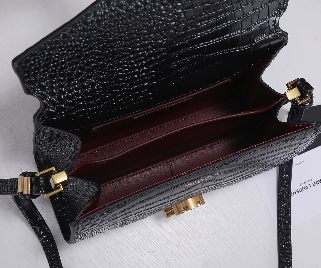 Replica Ysl Cassandra Crocodile Leather Mini Top Handle Bag