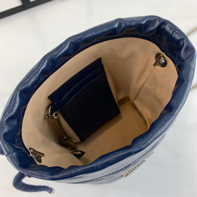 Replica Gucci Gg Marmont Mini Bucket Bag 573817 Blue