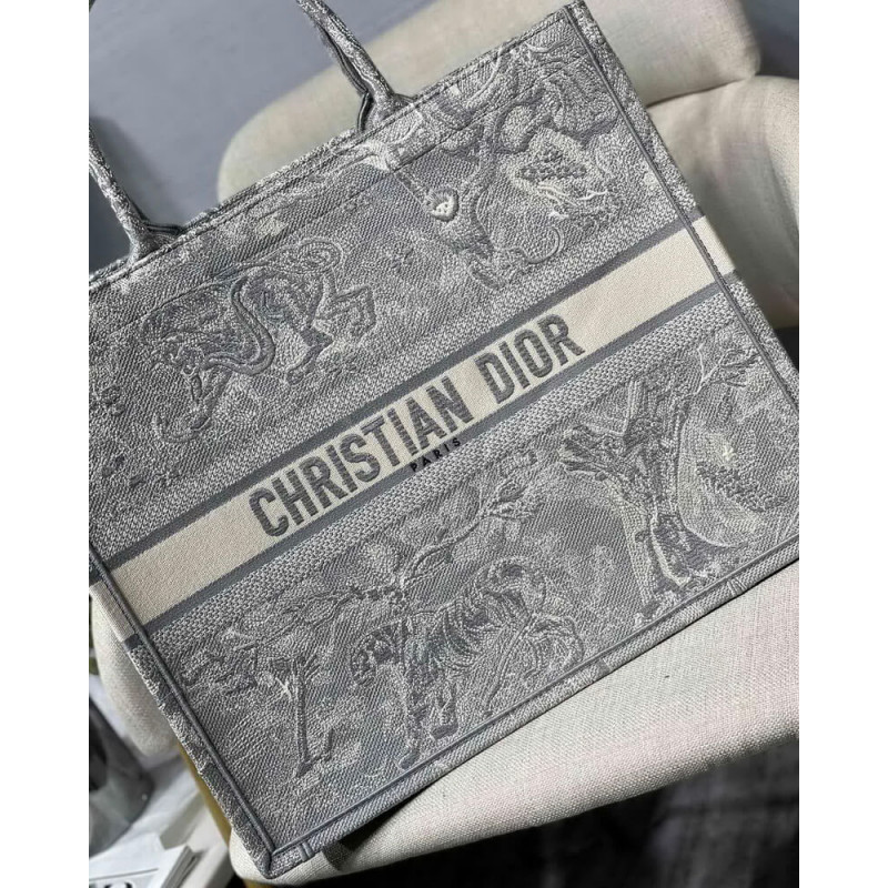 Replica Christian Dior Book Tote Grey Toile De Jouy Bag M1286