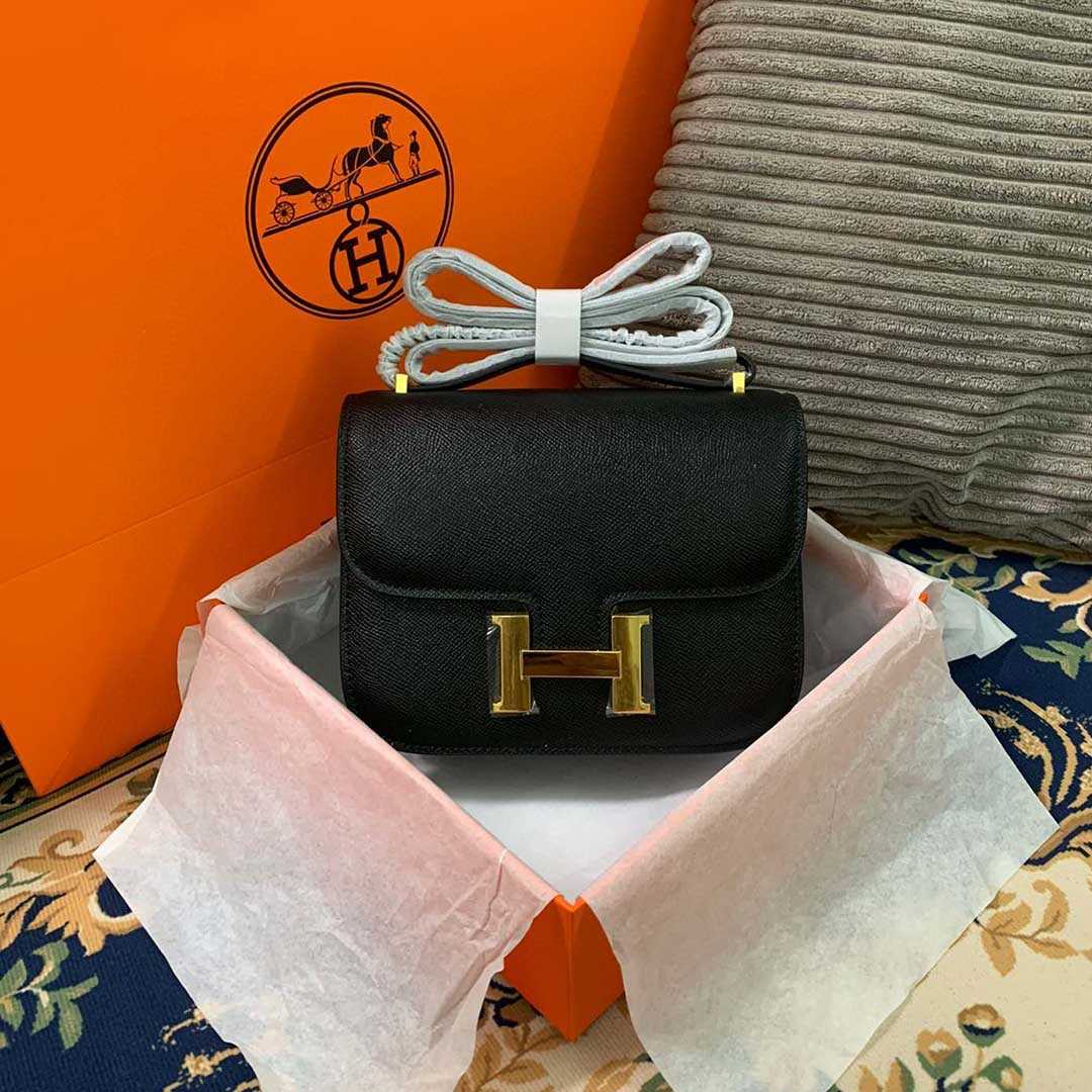 Replica Hermes Aaa-Constance Handbag 24Cm 19Cm Black/White/Pink