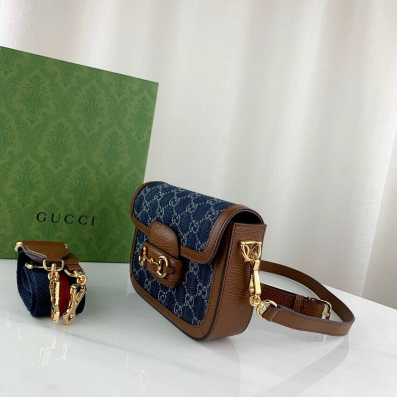 Replica Gucci Horsebit 1955 Denim Mini Bag 658574