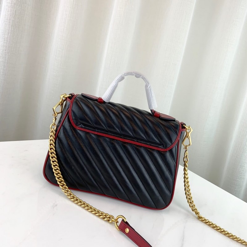 Replica Gucci Gg Marmont Small Top Handle Bag 498110 Black