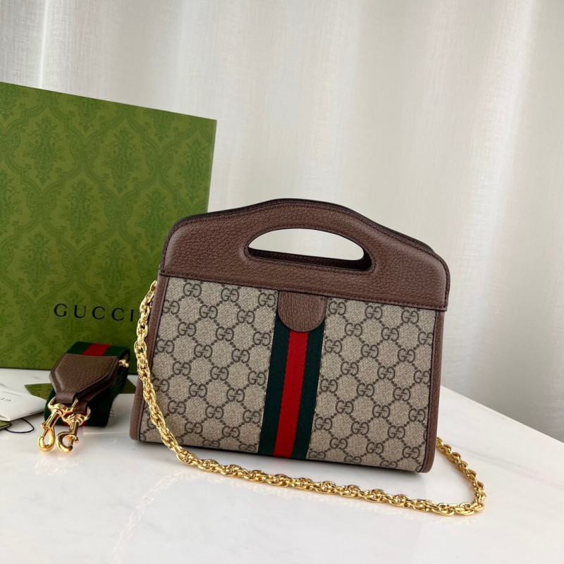 Replica Gucci Ophidia Small Tote With Web 693724 Brown