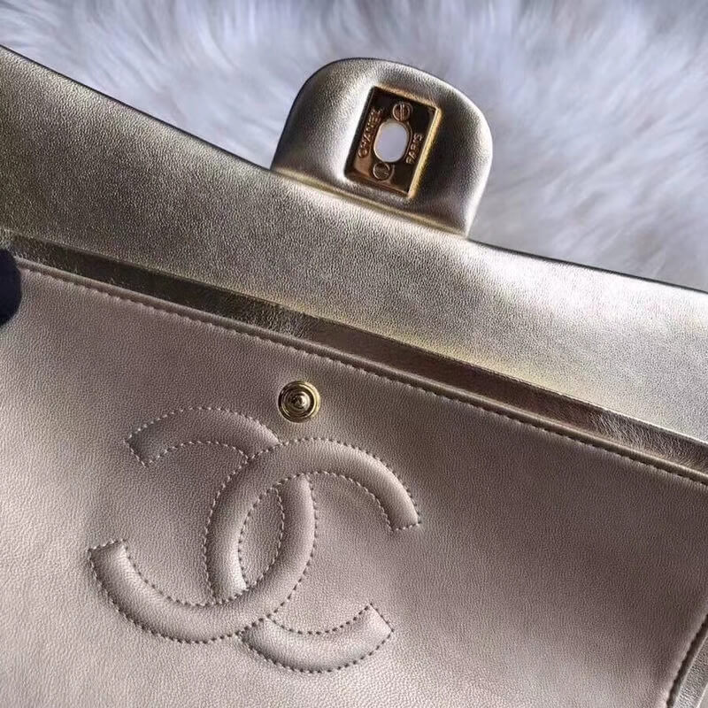 Replica Chanel 1112 Gold Medium Size 2.55 Lambskin Leather Flap Bag