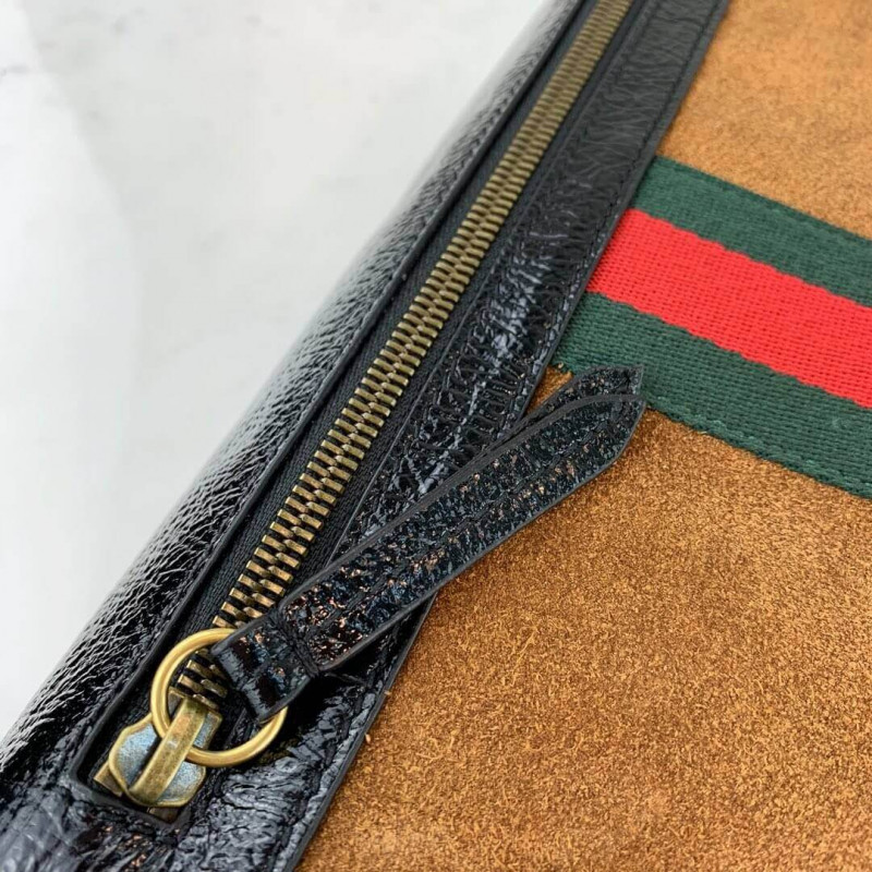 Replica Gucci Ophidia Web Suede Saddle Bag 523658