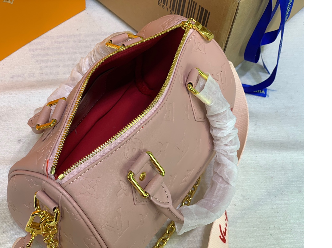 Replica Louis Vuitton Limited Edition Speedy Bandouliere 22 White/Pink