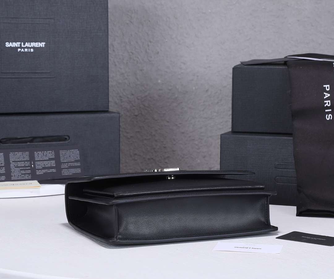 Replica Ysl Sunset Medium Top Handle Bag- Black