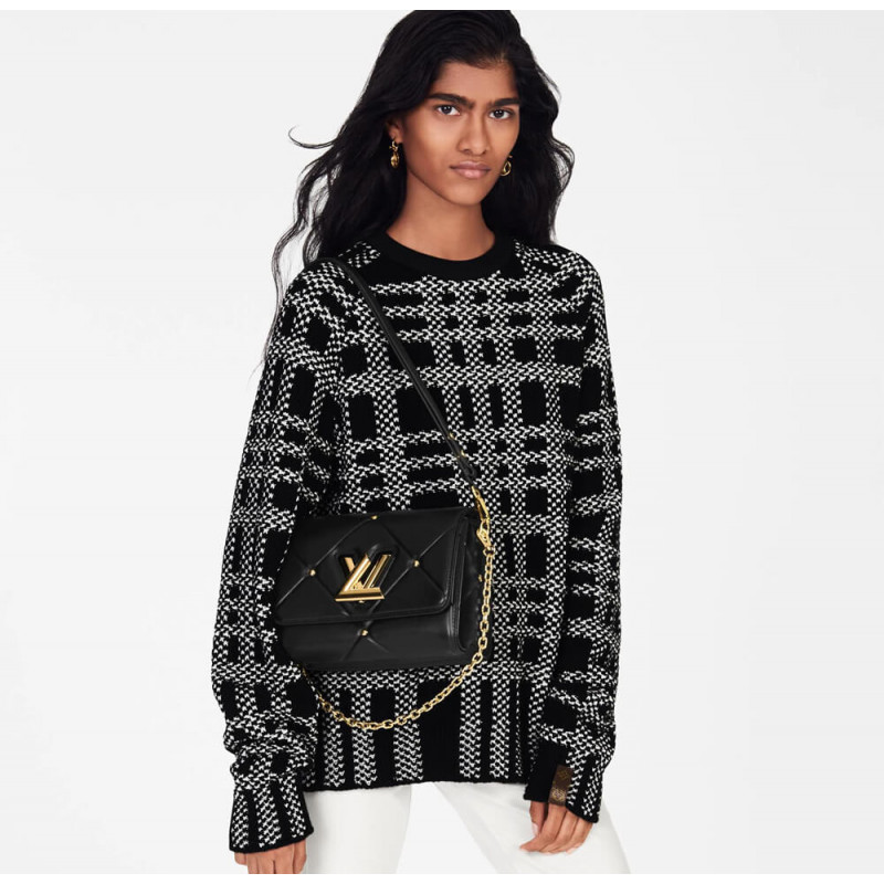 Replica Louis Vuitton Sheepskin Leather Twist Mm M59029 Black