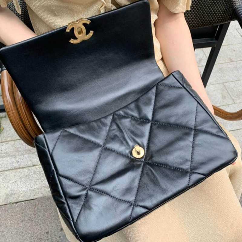 Replica Chanel 19 Large Lambskin Flap Bag As1161