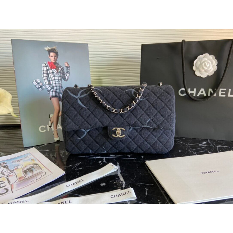Replica Chanel Denim Classic Flap Jumbo Large Bag As2072