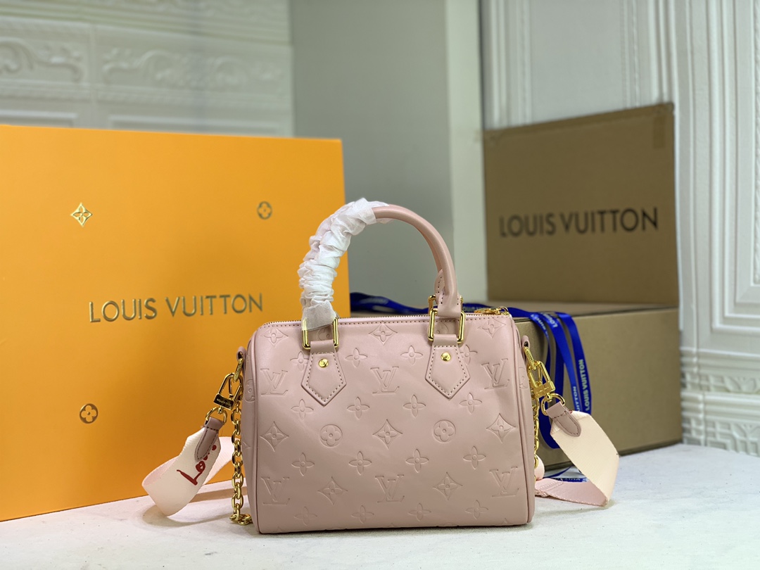 Replica Louis Vuitton Limited Edition Speedy Bandouliere 22 White/Pink