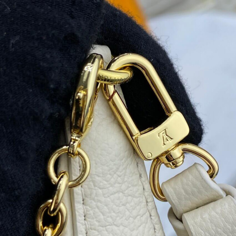 Replica Louis Vuitton Monogram Empreinte Easy Pouch On Strap M81066 Creme Aaa