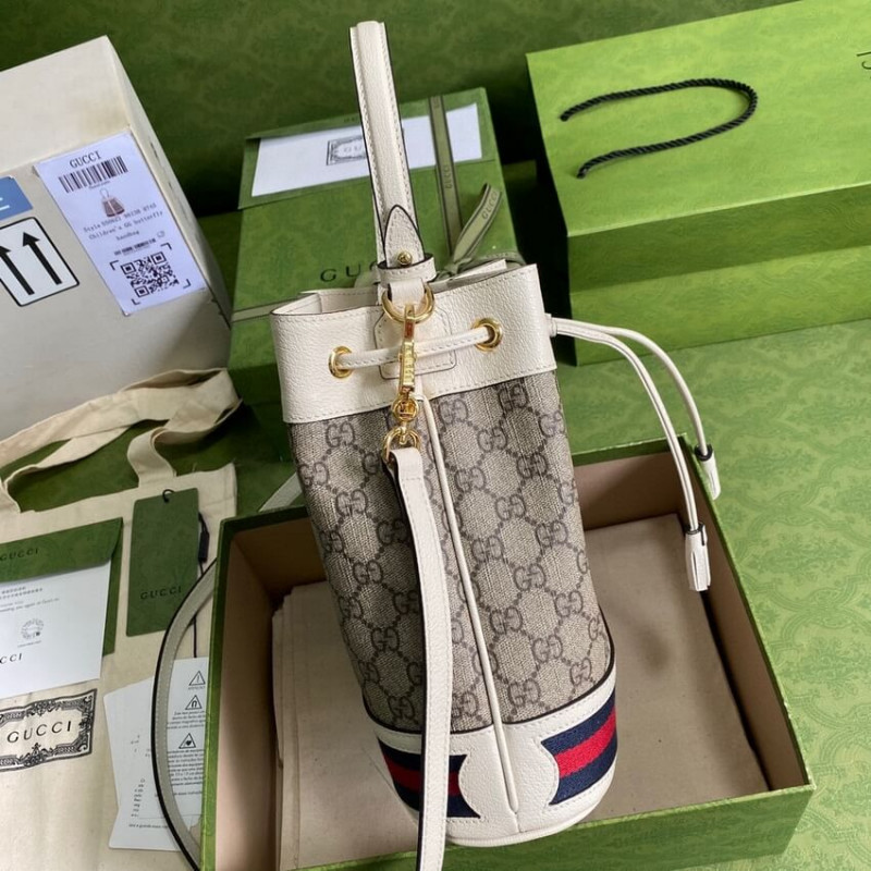 Replica Gucci Ophidia Small Gg Bucket Bag 550621 White