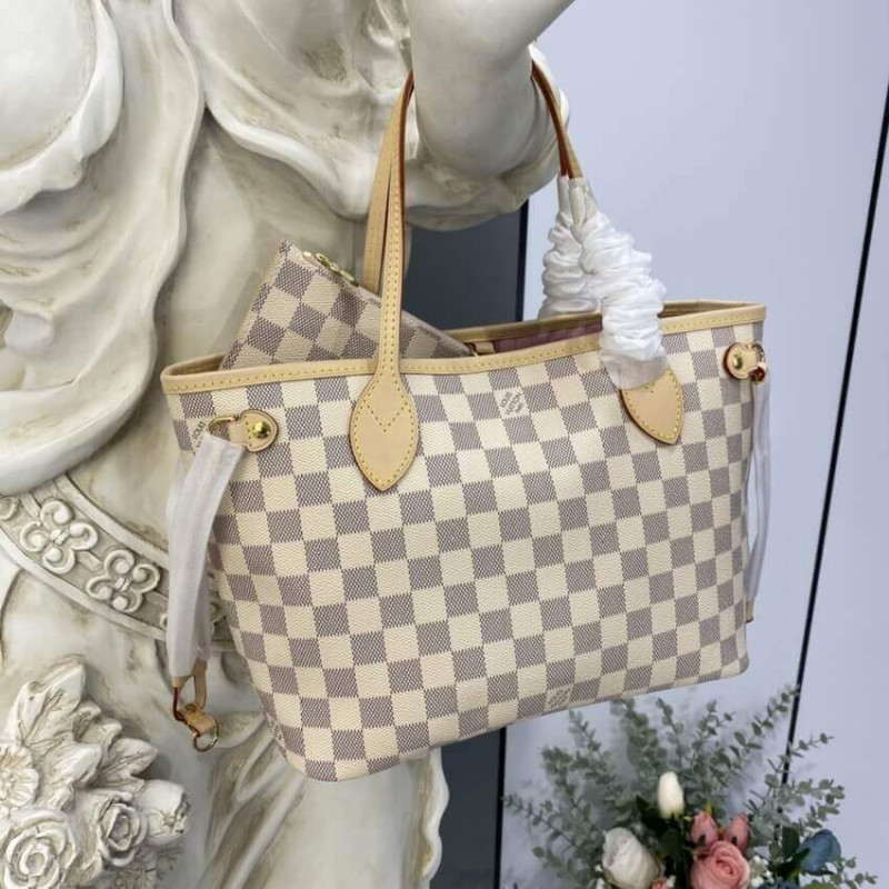 Replica Louis Vuitton Damier Azur Neverfull Pm N41362 Pink