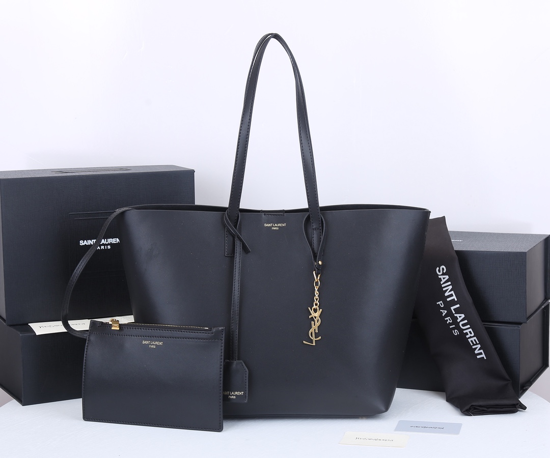 Replica Ysl Bold East/West Shopping Bag In Grained Leather