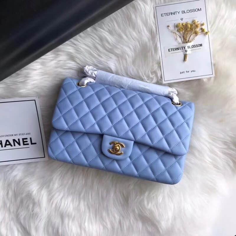 Replica Chanel 1112 Blue Medium Size 2.55 Lambskin Leather Flap Bag