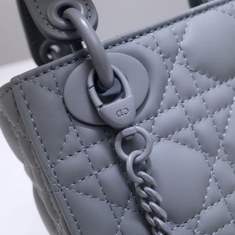 Replica Dior Mini Lady Dior Bag In Ultramatte Cannage Calfskin M0505