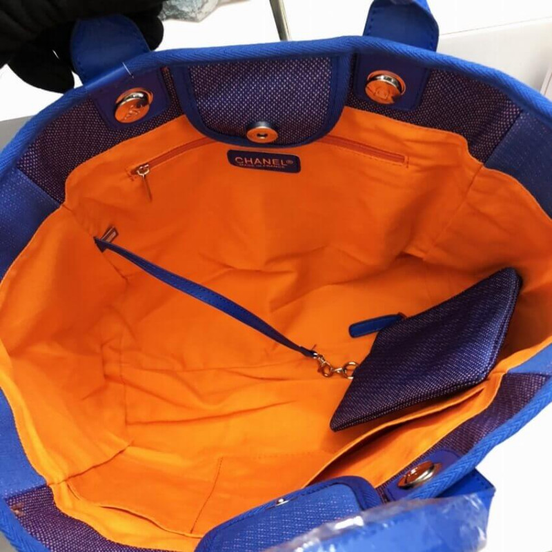 Replica Chanel 21S Deauville Blue Orange Large Shopping Bag A66941