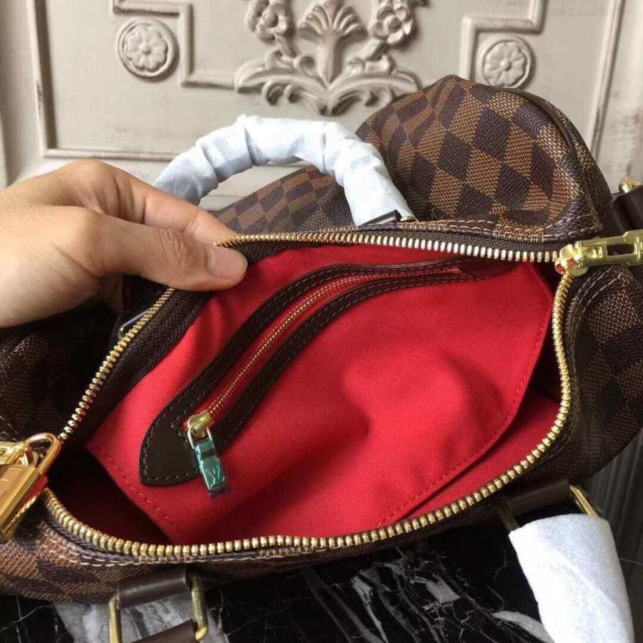 Replica Louis Vuitton Damier Ebene Canvas Speedy Bandouliere 35 N41366