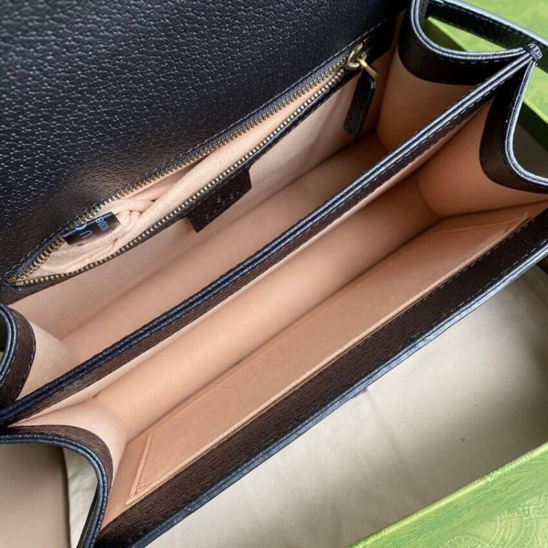 Replica Gucci Ophidia Leather Small Top Handle Bag With Web 651055