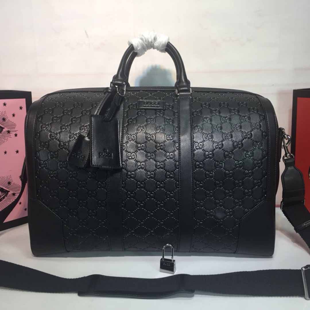 Replica Gucci Aaa-Double G Embossed Duffle Bag 625768 Black/Red