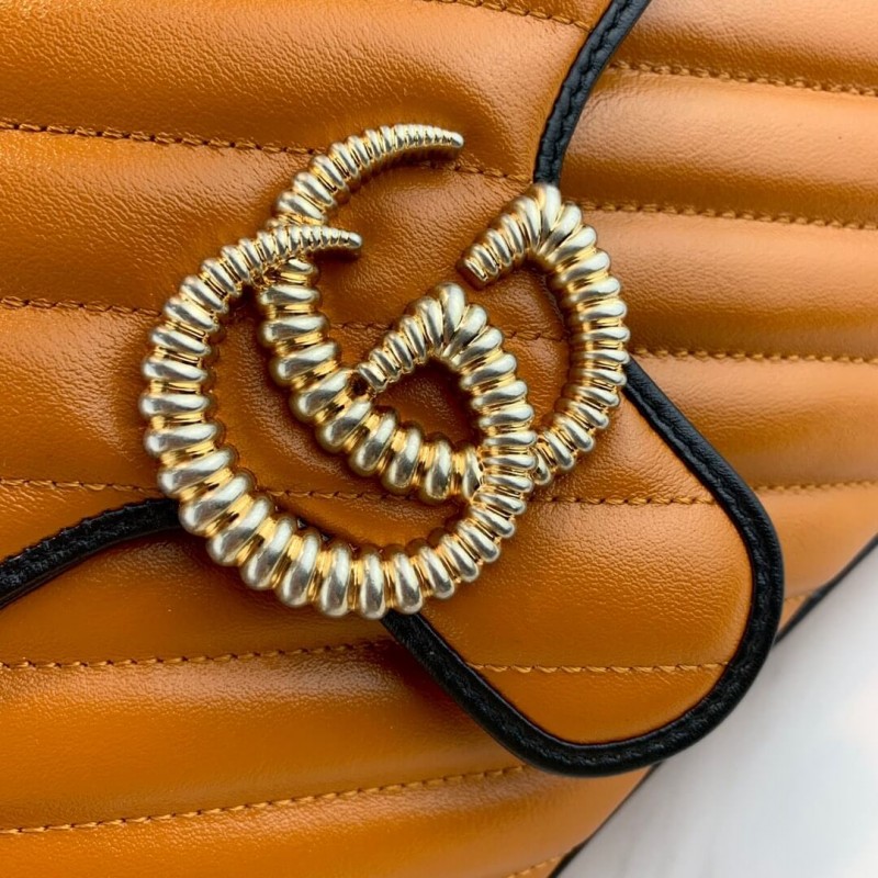 Replica Gucci Gg Marmont Small Top Handle Bag 498110 Cognac