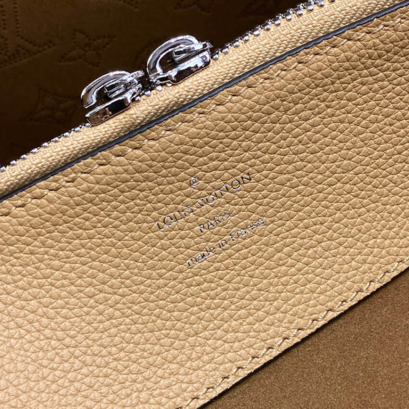 Replica Louis Vuitton Mahina Calf Leather Bella Tote M59655 Arizona Brown