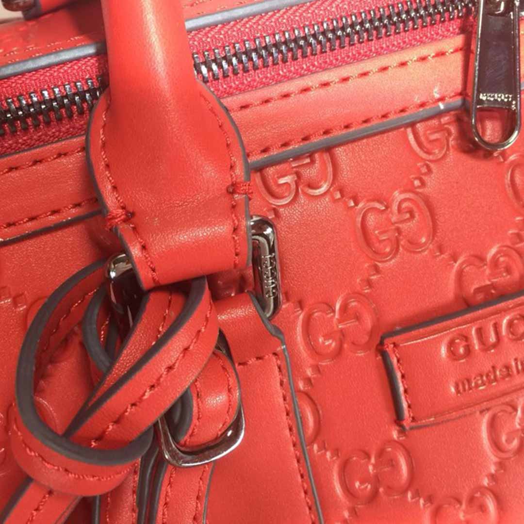 Replica Gucci Aaa-Double G Embossed Duffle Bag 625768 Black/Red