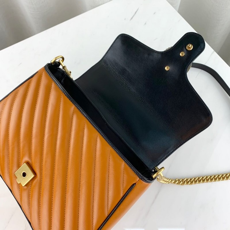 Replica Gucci Gg Marmont Small Top Handle Bag 498110 Cognac