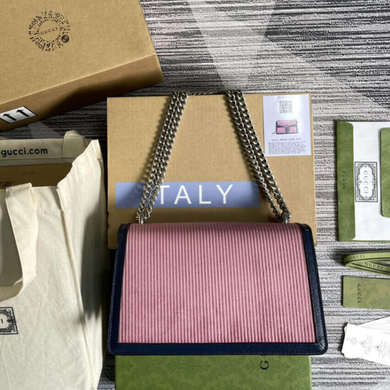 Replica Gucci Dionysus Small Shoulder Bag 400249 Pink Corduroy