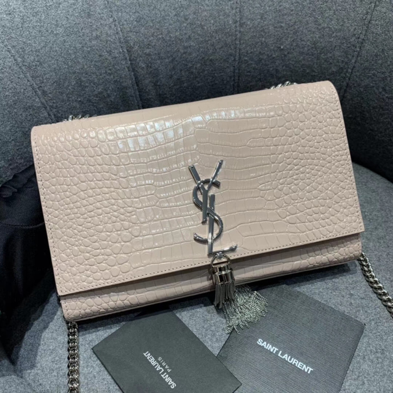 Replica Saint Laurent Medium Kate Tassel Chain Bag In Crocodile Leather 354119