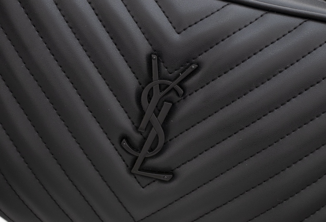 Replica Ysl Lou Camera Bag In Quilted Leather- Black/Silver