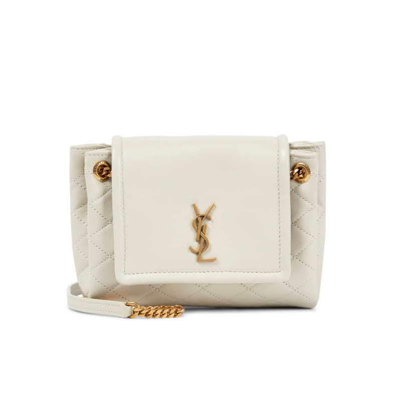 Replica Saint Laurent Nolita Mini Leather Shoulder Bag 672738 White