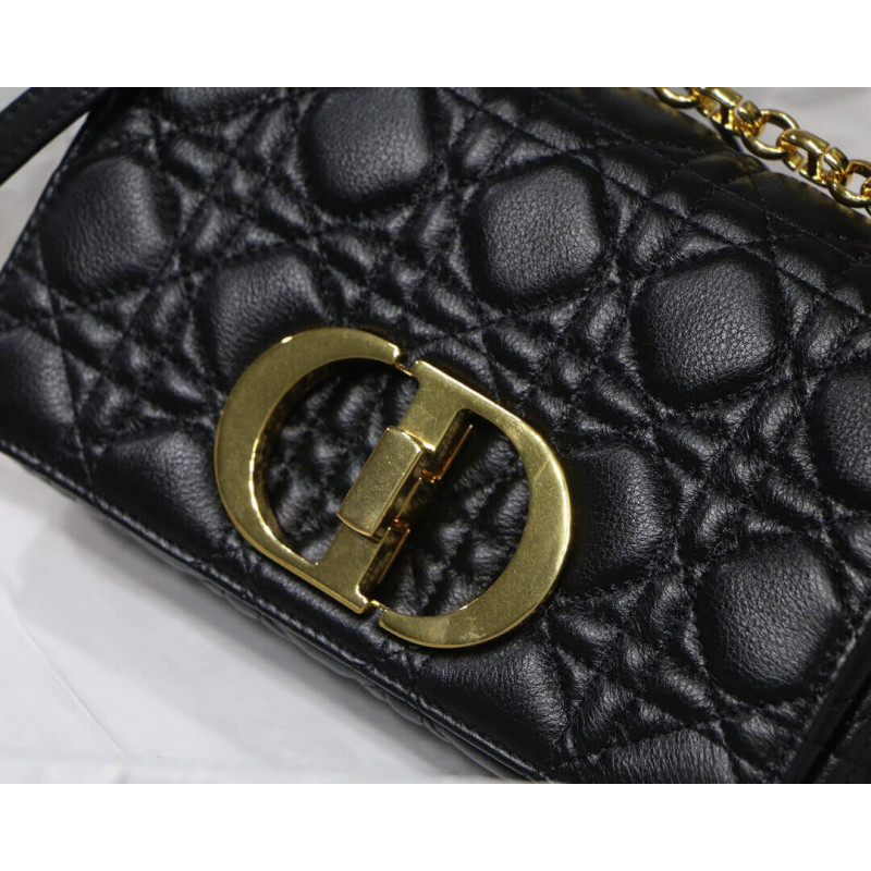 Replica Dior Small Caro Bag In Supple Cannage Calfskin M9241