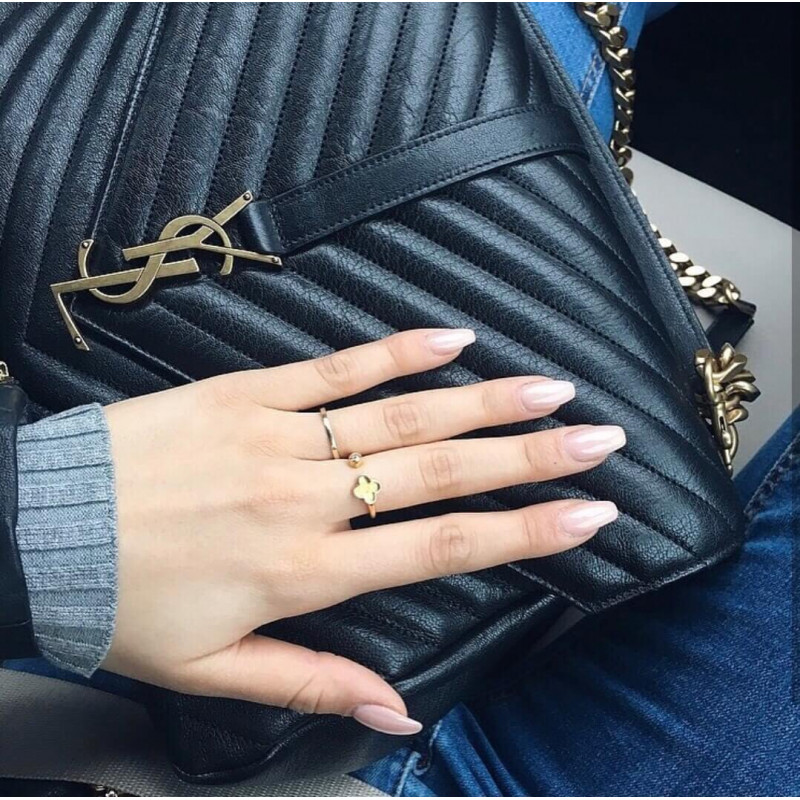 Replica Ysl Saint Laurent Sheepskin Matelasse Chevron Monogram Large College Satchel 392738 Black